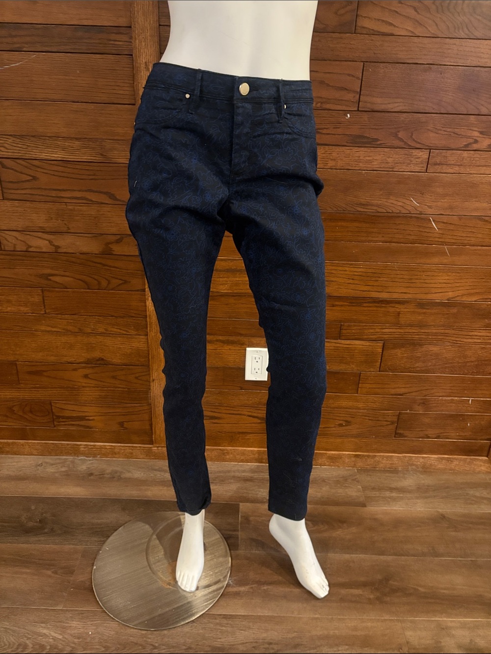 RW&CO. Navy Jacquard Skinny Jeggings